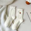 Милые носки из норкового флиса с мультяшным рисунком животных, белые носки средней длины, толстые, теплые, домашние носки для пола, девчачий универсальный аксессуар, носок в подарок