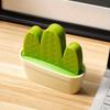 1pc Green Plastic Cactus Shaped Coaster with Mini Planter, Heat Insulation,Anti-Slip, Creative for Office,Home Decor Accessory
