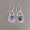 Натуральный содалит, серебро 925 пробы, серьги-подвески ручной работы 1,30" EE-63-23