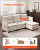 Modular Sectional Sofa, 3-Seater Modular Sofa with Hidden Storage, Cloud Sectional Couch with Ottoman & High Rebound Sponge, Solid Wood Frame