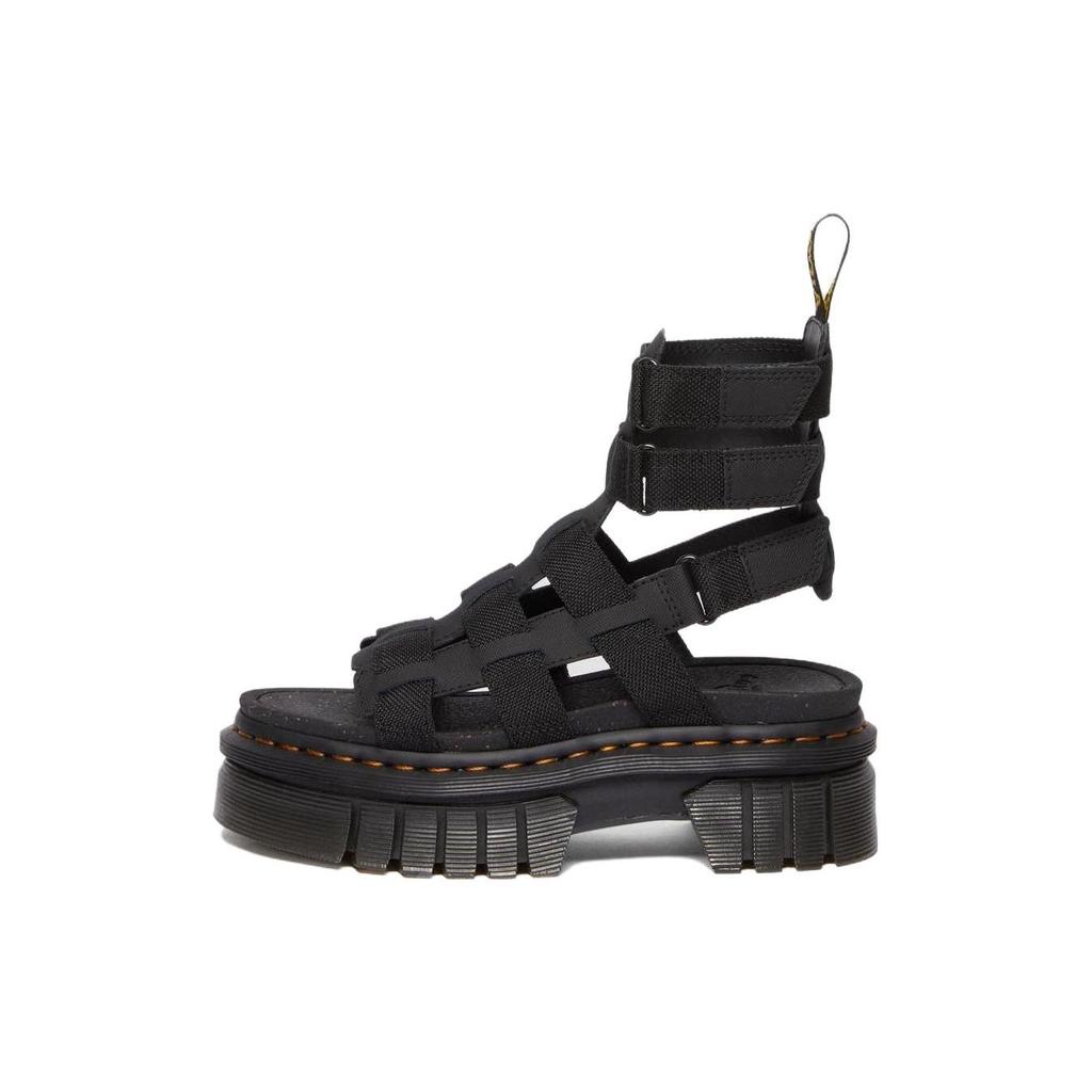 Dr. Martens Ricki Extra Tough Leather Soft Comfortable Thick Sole Fashion Sandals Unisex Sandals Black 30577001