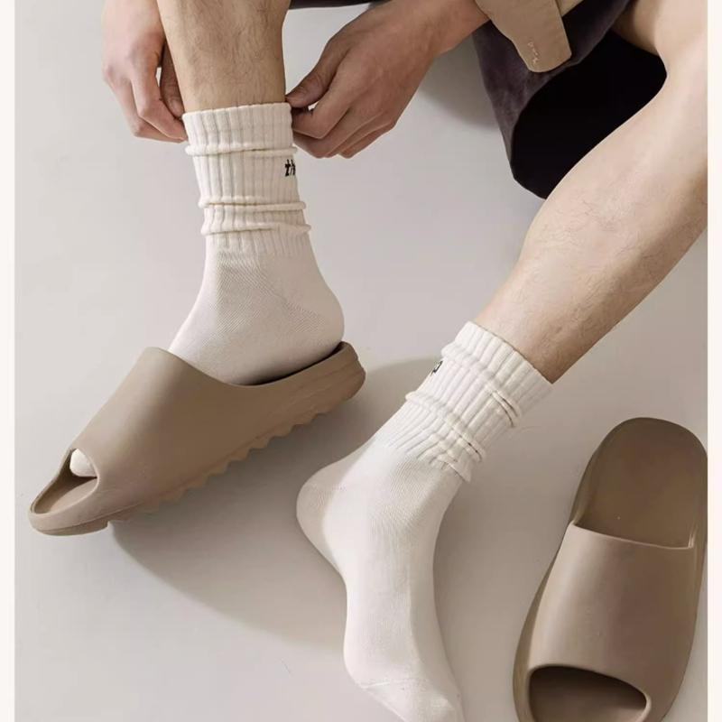 Носки средней длины для пар, дезодорирующие, впитывающие пот, спортивные баскетбольные носки с буквами, дышащие мужские носки для мальчиков на распродаже