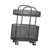 2 Tier Rolling Cart Storage Multifunction Trolley Bin Utility Mobile Book