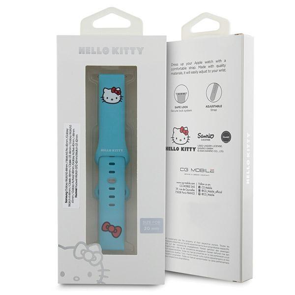 Hello Kitty Universal Strap HKUWMSCHBLB Silicone Kitty Head Blue/Blue 20mm