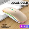 Wireless Bluetooth Mouse with Silent Click and Multi-Color LED for Office and Laptop Use