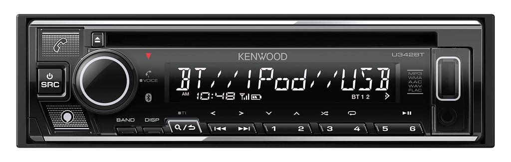 Kenwood 1DIN ресивер U342BT MP3 WMA AAC WAV FLAC совместимый CD USB iPod Bluetooth Kenwood