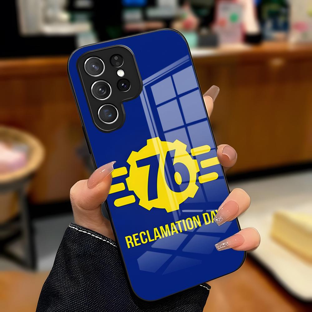 Чехол для телефона F-Fallout для Samsung S25 Plus S20 S20 Plus S22 Ultra S23 FE S21 Plus S21 Ultra Стеклянная крышка