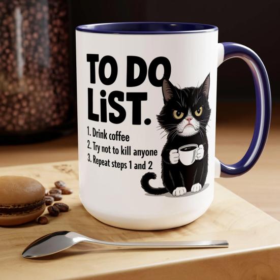 Кружка-список дел кота Керамическая чайная чашка с юмористическим списком