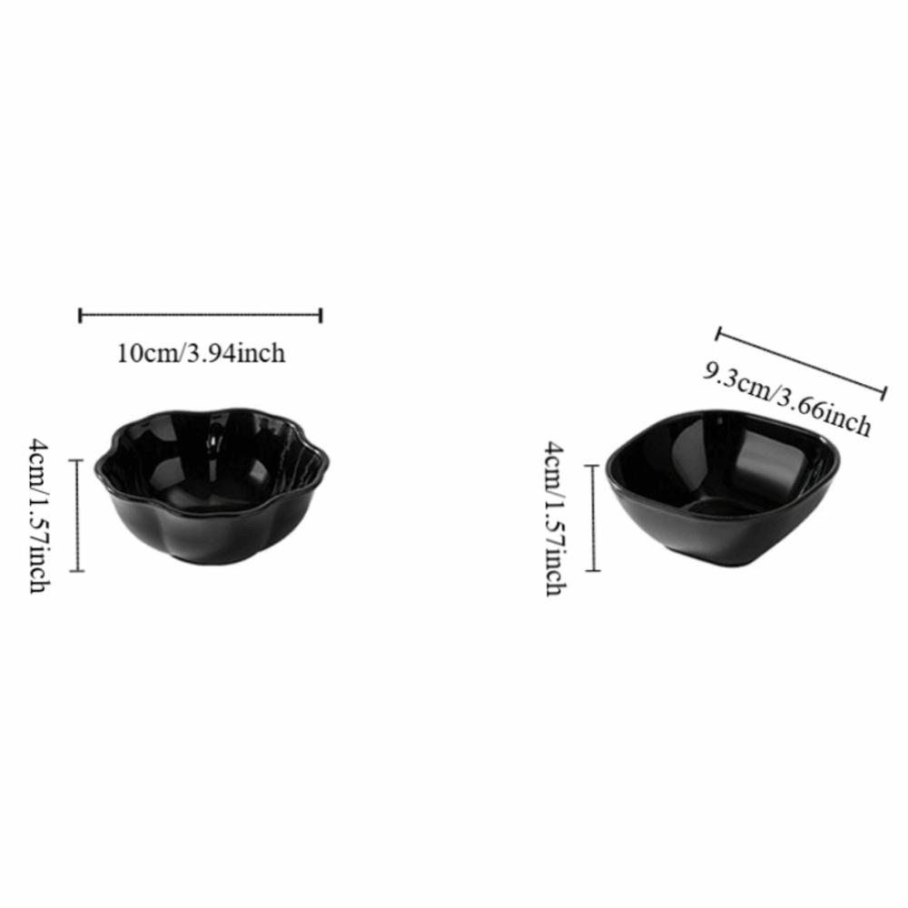10 Piece Flower/Square Seasoning Dish Black Snack Bowl Multifunctional Fruits Bowl Hot Pot