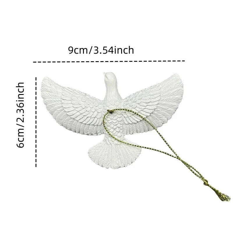 New Year Christmas Ornament White Peace Dove with Rope Friendship -Home Alone Decorate Christmas Trees Best Gift Someone Special