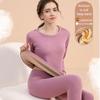 Women's Thick Lamb Fleece Thermal Suit - One-Piece Warm Cotton Base Layer for Autumn/Winter