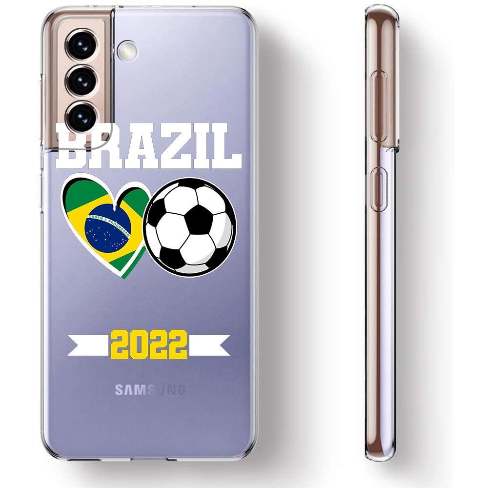 Чехол для телефона с изображением бразильского флага и футбола для Samsung Galaxy S23 S22 Ultra S20 S21 FE 5G S10 S10E S9 S8 Plus 4G, мягкий прозрачный чехол