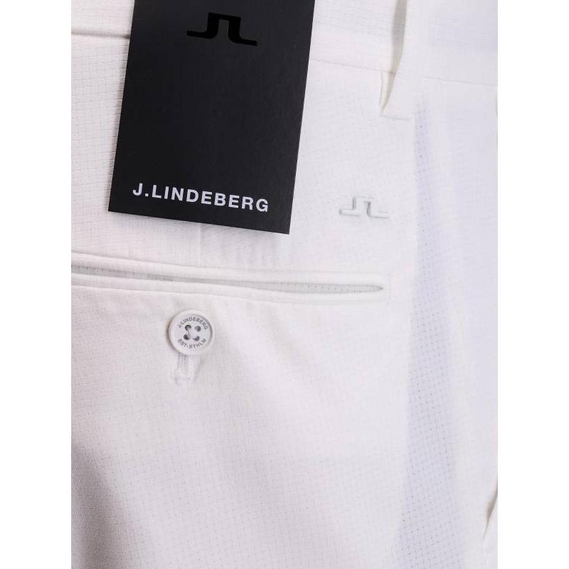 J.Lindeberg Solid Color Zipper Fly Long Slim Fit Casual Pants Men bottoms White GMPA07906-0000