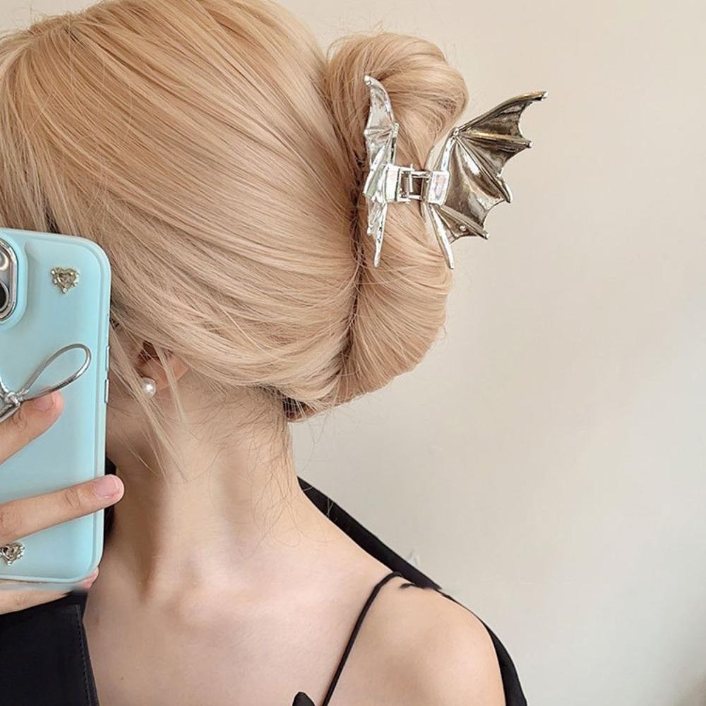 Акула клипса Bat Claw Clip Y2k Bat Hairpin Подарки Bat Wing Hair Claw Halloween