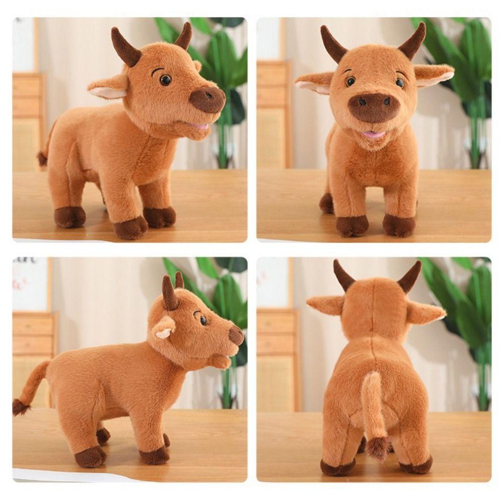 Stuffed Bull Scalper Bull Plush Toys ReaListic Ox Cattle Stuffed Dolls Christmas