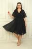 Women's Double Breasted Flounce Sleeve Lined BB Chiffon Dress