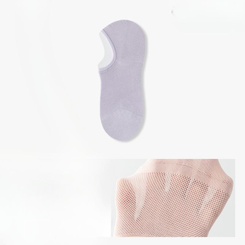 Женские летние тонкие сетчатые хлопковые антибактериальные носки с неглубоким вырезом и невидимой пяткой