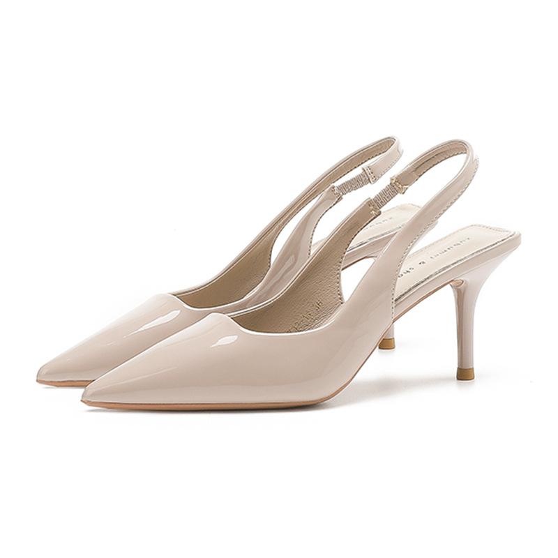 3-1 Баотоу с открытой пяткой босоножки на высоком каблуке женские летние не устают ноги туфли-лодочки женские с острым носком на тонком высоком каблуке женские