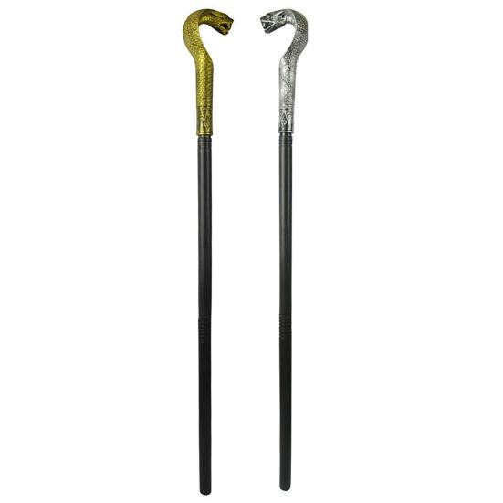 Halloween Snake Staff Egyptian Walking Stick Cane Halloween Party Pimp Cane Prop for Dress Up Cosplay Costume