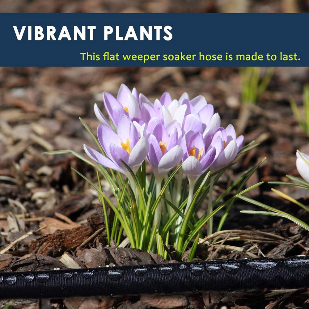 Soaker Hose, Thickened Flat Soaker Hoses For Garden, Leak-free Design Water Hose with Holes For Lawn, Flower Bed, Vegetable Fiel