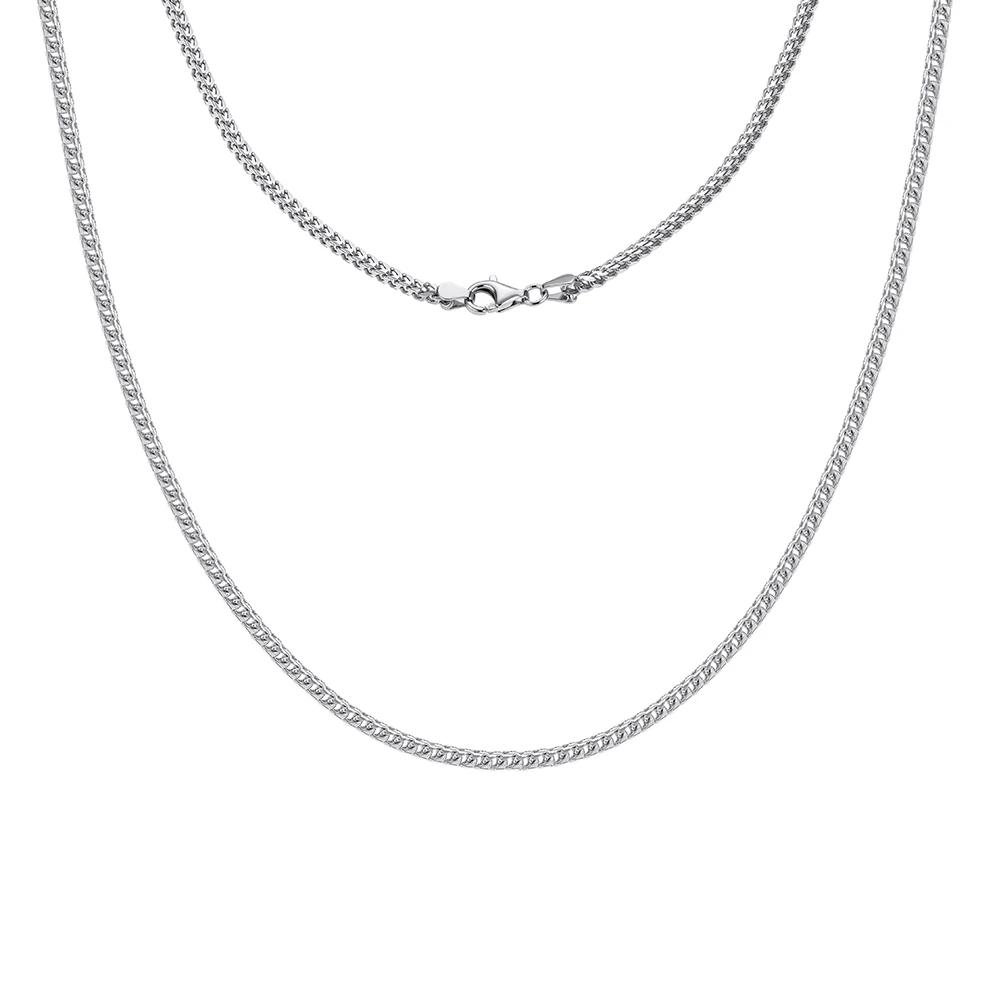 ORSA JEWELS Серебряная цепочка 925 пробы, плетение «Франко», 2 мм, для женщин. Винтажные итальянские серебряные изящные ювелирные аксессуары SC92