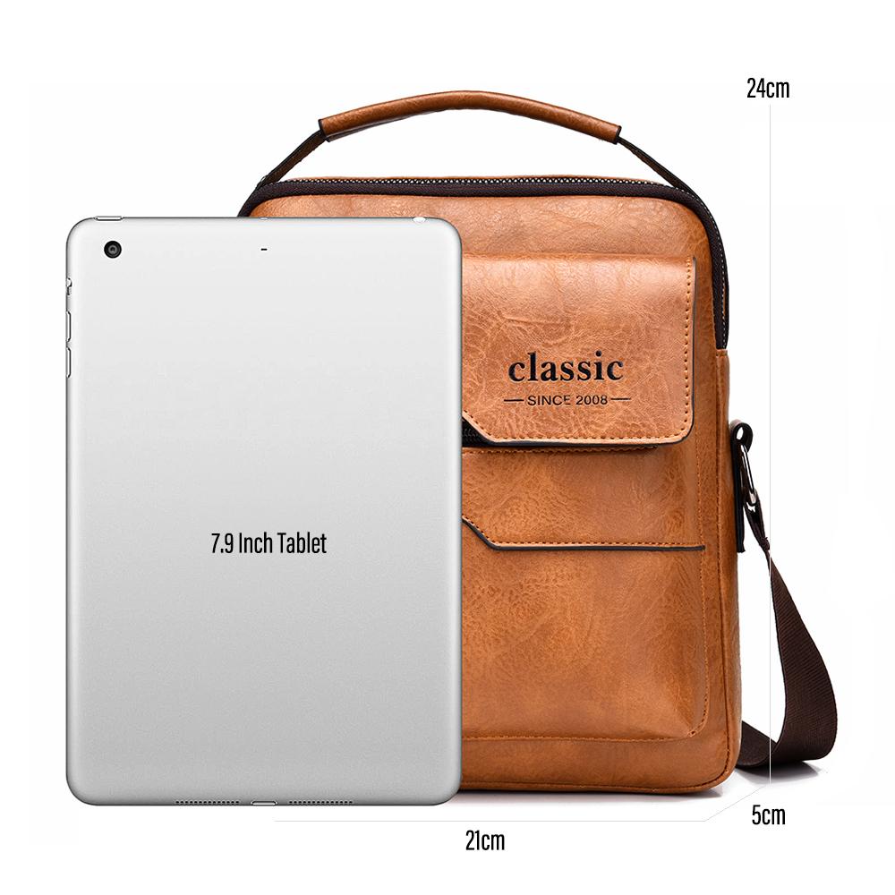 Мужская сумка через плечо, кожаная сумка через плечо, классический водонепроницаемый портфель, дорожная сумка