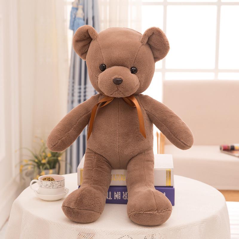 35cm Bear Teddy With Colored Bow Tie Plush Toy Stuffed Animal Doll Kids Gifts