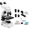 SV605 Compound Binocular Biological Microscope with 80x-1600x High Magnification Wide Field of View, WF10X and WF20X Eyepieces, 4X, 10X, and