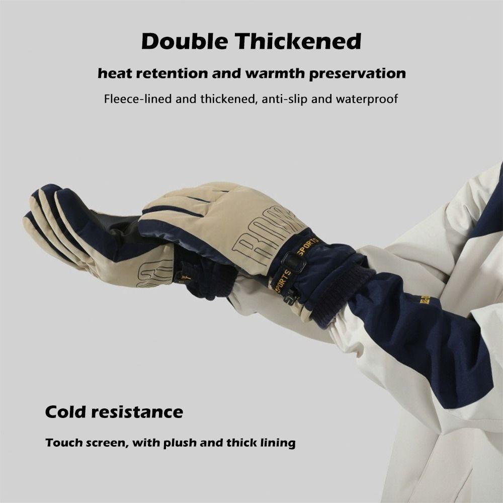 Fashion Waterproof Ski Gloves Warm Thermal Touch Screen Snow Gloves Comfortable Fleece Lined Winter Gloves Motorcycle Riding