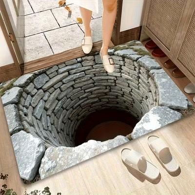 Коврик для двери с оптической иллюзией 60*90 см, 2D плоский приветственный коврик, подходит для внутреннего и наружного использования, идеально подходит для входных дверей, прихожих, спальни