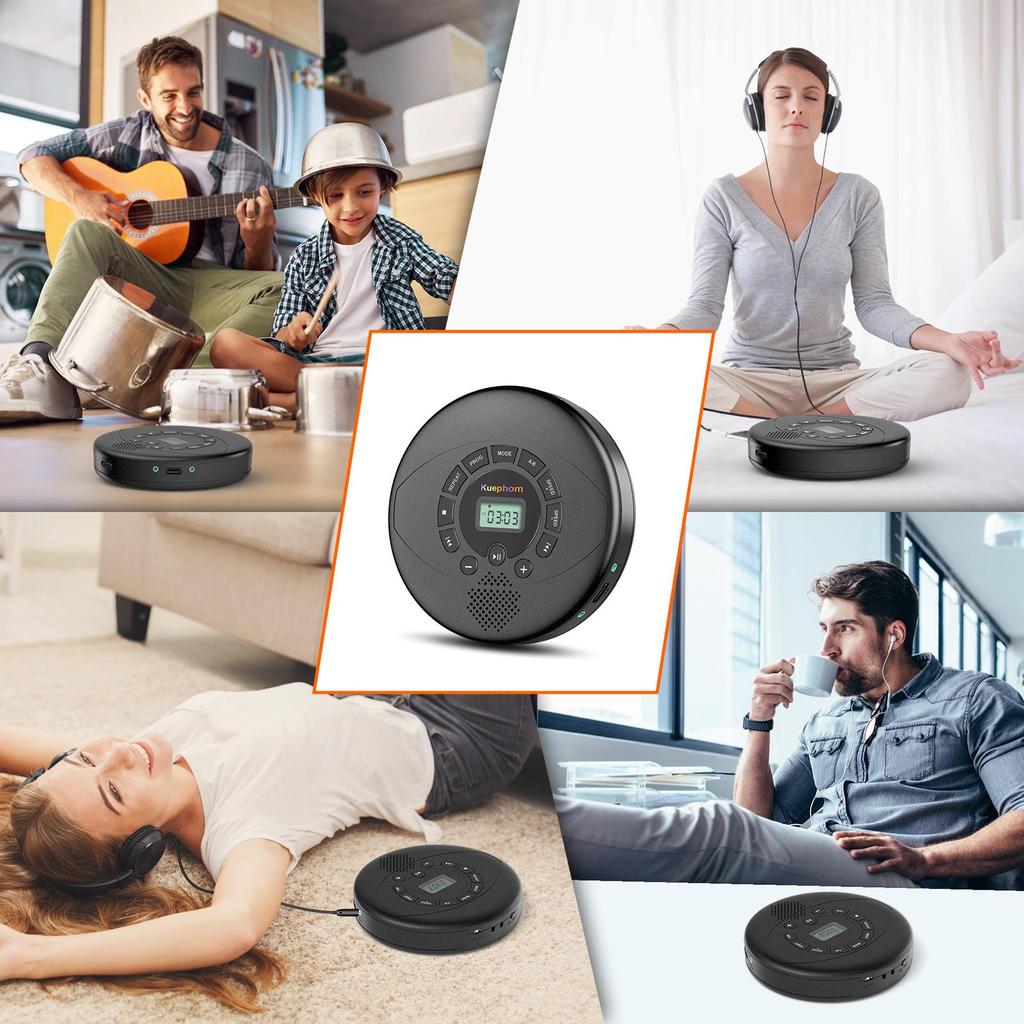 Портативный Bluetooth Walkman CD и MP3-плеер с функцией повторного чтения на английском языке