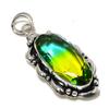 Bi-Color Tourmaline Gemstone 925 Sterling Silver Jewelry Pendant 2.44" T4u86