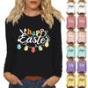 Long Sleeve Shirts For Women Easter Carnival Print Graphic Tees Blouses Casual Basic Tops Pullover