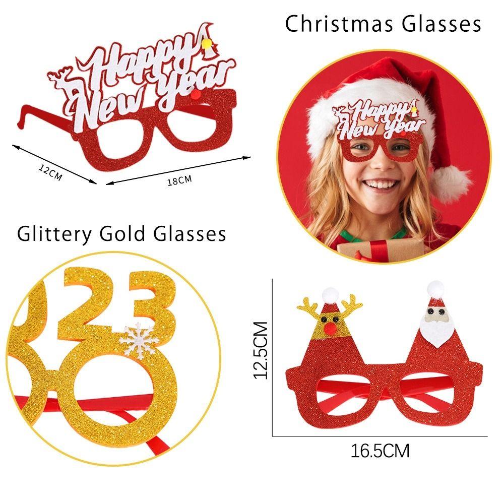 Party Decorations Christmas Frame Glasses Christmas Decorative Glasses Santa Claus Eyeglasses