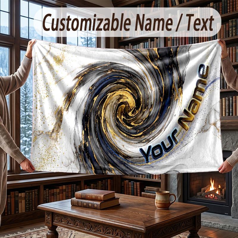 Abstract Personalized Theme Throw Blanket Custom Name Text Personalized Blanket Soft Cozy Blanket for Home Sofa Bed