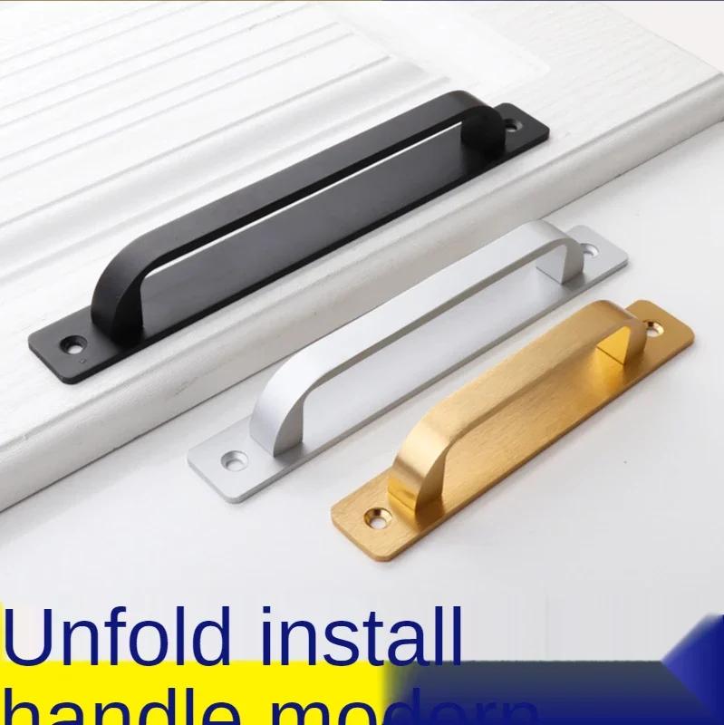 Door/Window Handle Balcony Wooden Sliding Door Handle Golden Aluminum Alloy Warehouse Door Black Kitchen Handle