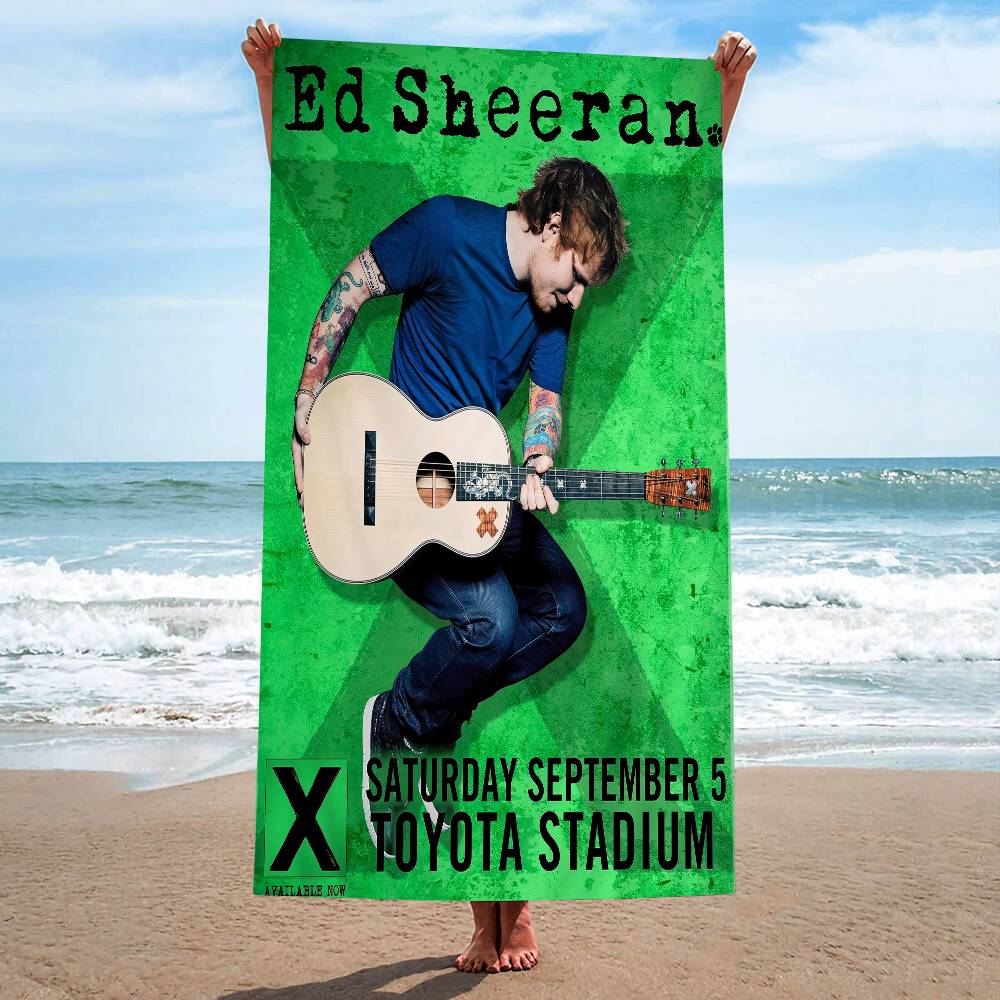 Pop Rock Singer Ed Sheeran Beach Towels Shower Towel Sauna Travel Spa Microfiber Quick Dry Gym Accessories Cute Room Decor