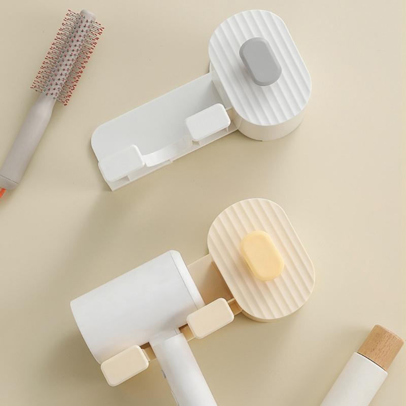 Adhesive Bathroom Hair Dryer Holder Vanities Storage Station For Styling Tools Makeup Accessories Easy Installation