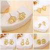 Spiral Maple Leaf Love Hollow Irregular Earrings, Heavy Industry Advanced Sense Metal Style Fashion Temperament Earrings