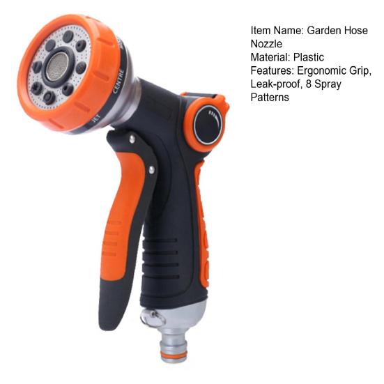 Garden Hose Nozzle High Pressure Hose Nozzle Sprayer with 8 Spray Patterns Water Hose Nozzle Hand Sprayer for Watering Plants And Lawn