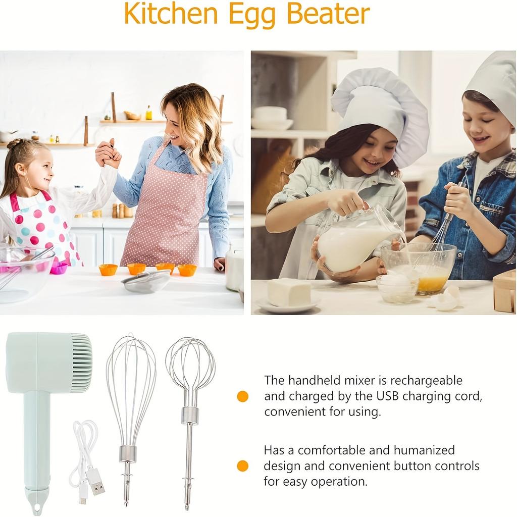 1 Set Multifunctional Electric Garlic Masher & Egg Beater 2-in-1 Set - Rechargeable, Portable, Handheld Mixer & Mini Meat Grinder - USB Charging