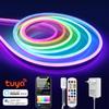 Tuya WiFi Neon LED Strip 1-5M RGBIC Dimmable Neon LED Strip Light DC24V Music Sync DIY Colour Changing for Bedroom Christmas Holiday Decor EU Plug