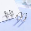 Charms Lady 925 Silver Hoops Earrings for Girls Ear Piercing Accessories Trend Crystal Stones Earring for Women Jewelry  Fashion