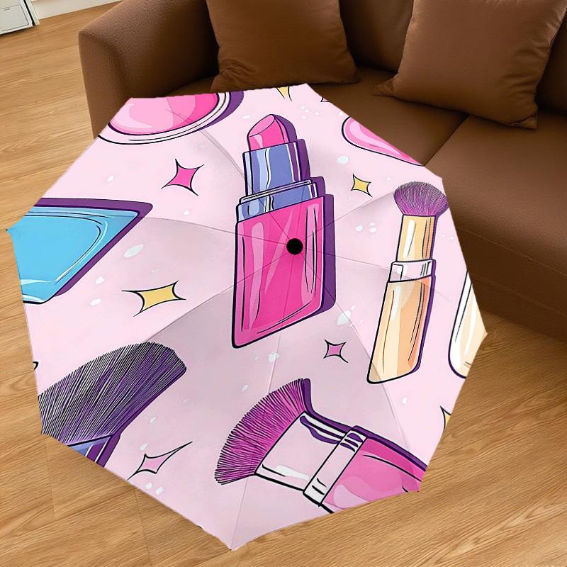 1pc makeup lipstick Automatic Open/Close Umbrella Compact Folding Umbrella with 8-Rib Shaft for Women/Men, Elegant Birthday1196S