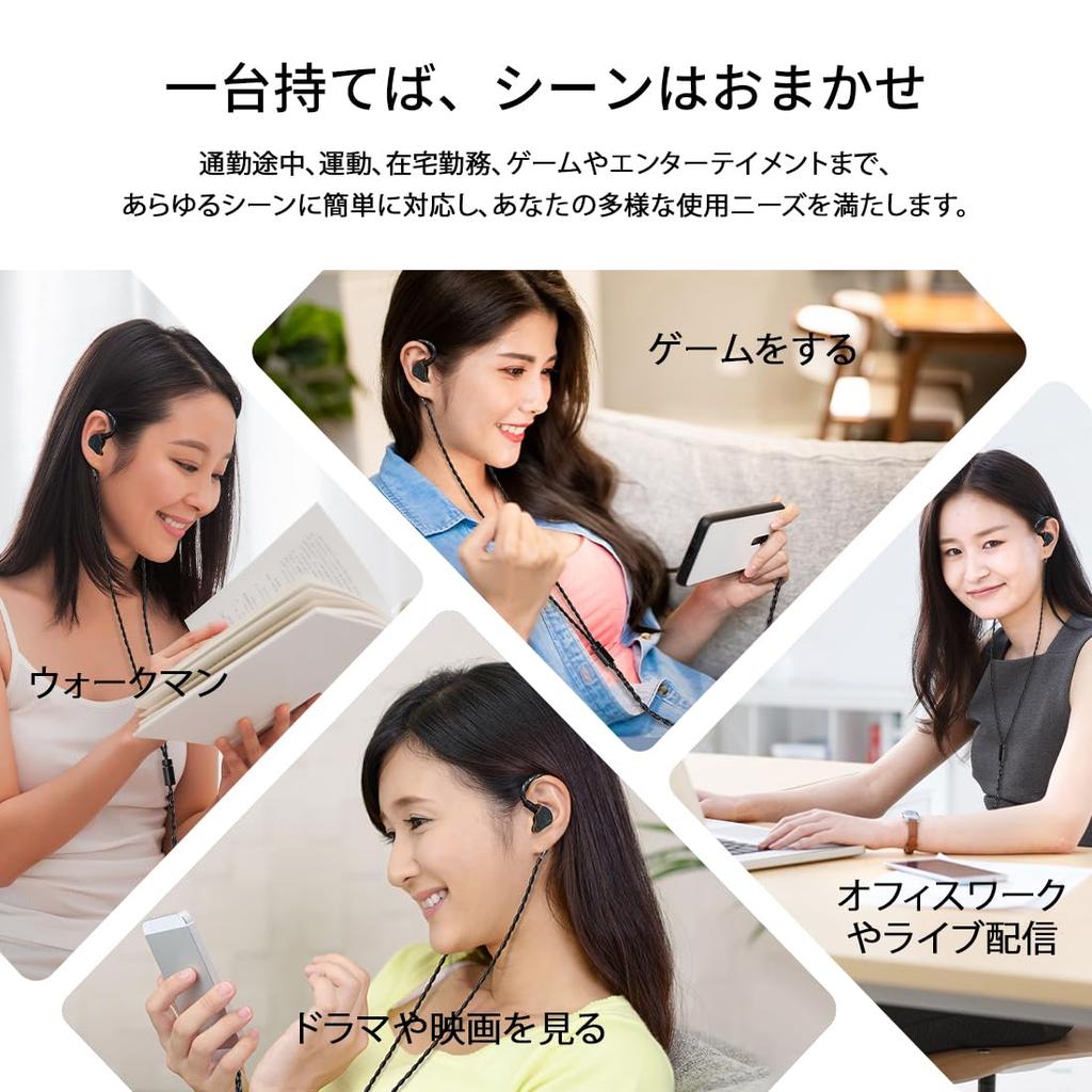 CVJ Mermaid 2 Wired IEM Earphones 10mm Dual Magnetic Dynamic Driver Interchangeable Cable Design Single Crystal Copper Aluminum Alloy Cavity with