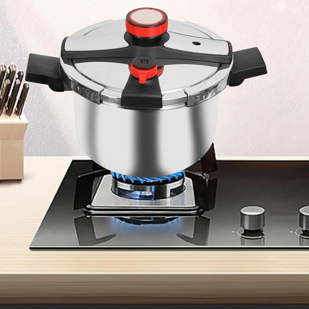 Pressure Cooker,6L Kitchen Pressure Cooker,Suitable for Induction and Stove-top,304 Stainless Steel Cookware with Easy Opening Closing Lid