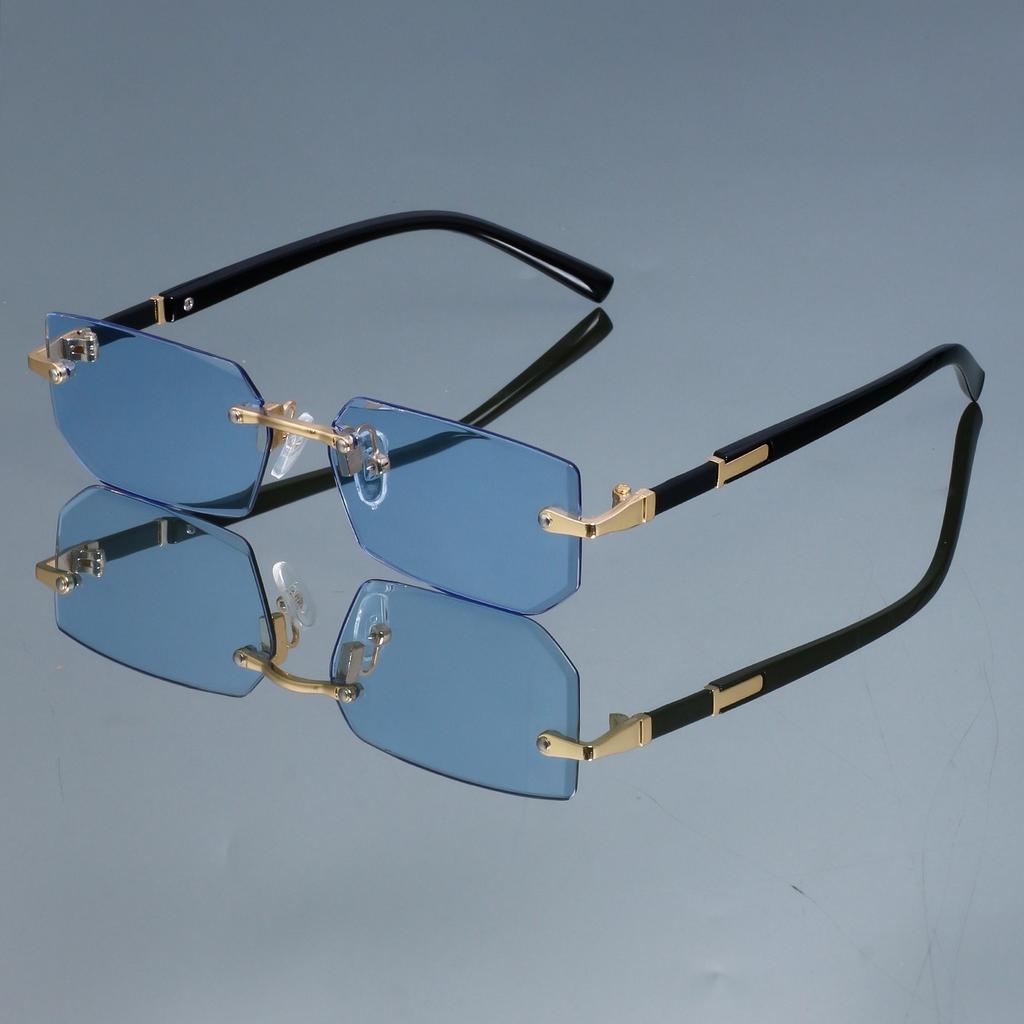 New Fashionable Retro Square Glasses for Women and Men Frameless Simple and Versatile Decorative Glasses