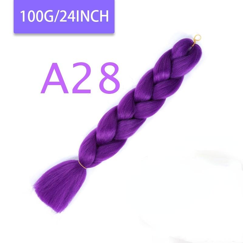 MISQUEEN Yaki Soft Hair Ombre Crochet Braiding Hair Extension For Braid 24 Inch Pink Synthetic Crochet Hair Jumbo Braid Hair
