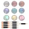 Зеркальный эффект пудры для ногтей 9 цветов металлик пудра для нейл-арта с двойной головкой аппликатор