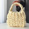 Сумка-шоппер в корейском стиле крупной вязки из исландской шерсти, сшитая своими руками